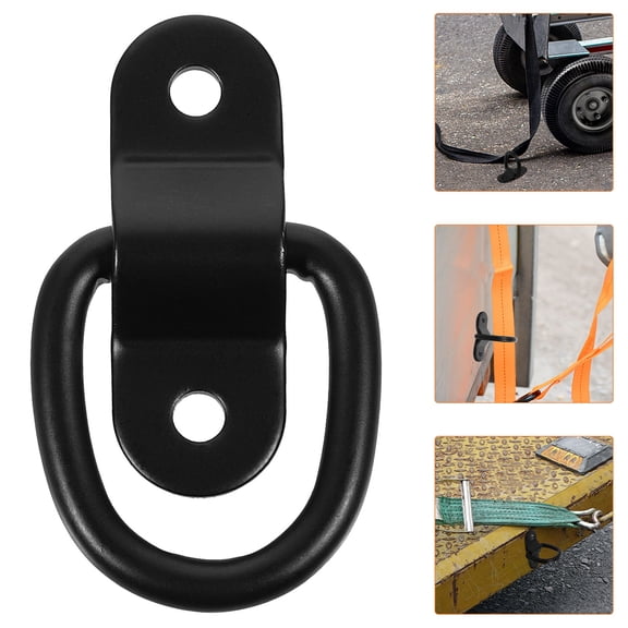 HOMEMAXS 4 Pcs Universal D-ring Tie Downs .00X4.00X0.50CM Black