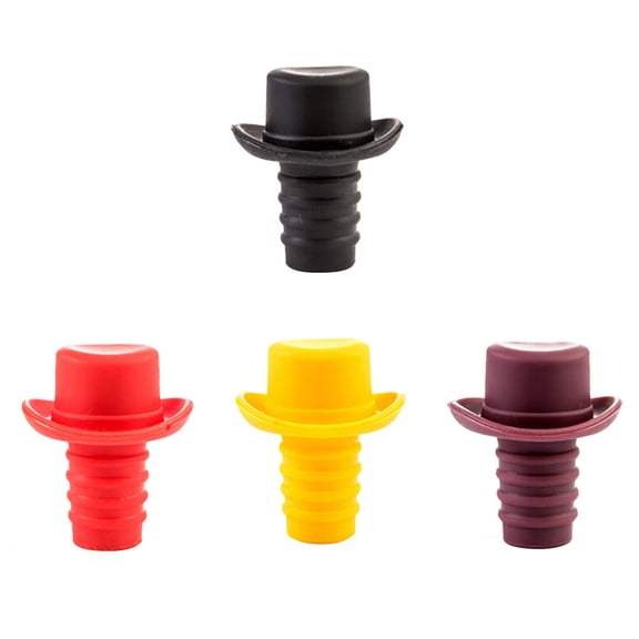HOMEMAXS 4 Pcs Wand Billycock Wine Bottle Stopper Sealed Bottle Plug Baby 5X5X2cm