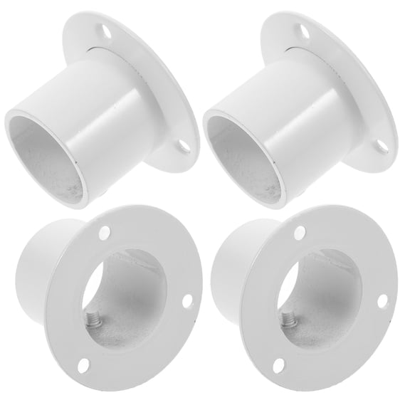 HOMEMAXS 4 Pcs Wardrobe Closet Rod Bracket Sockets Flange Holder Stainless Steel Hanging