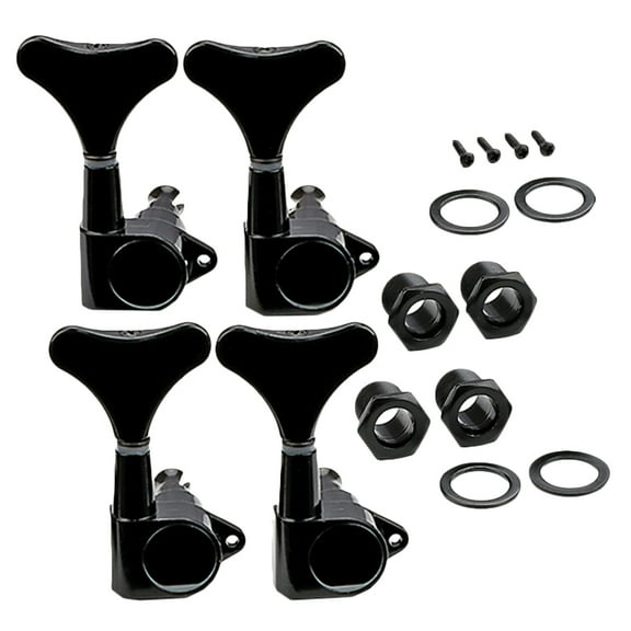 HOMEMAXS  4 Sets Bass Tuning Machines Locking Tuners Acoustic Billy Black