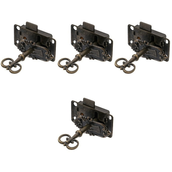 4 Sets Cabinet Keyed Lock Antique Cabinet Lock with Key Retro Furniture Door Lock