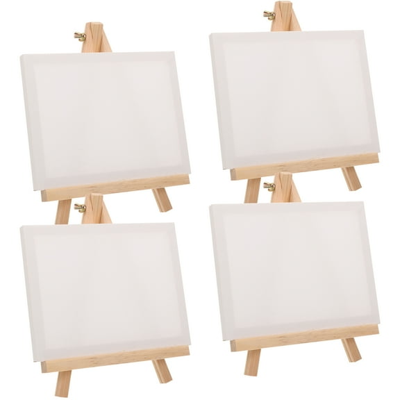 HOMEMAXS 4 Sets Delicate Mini Easels Multi-function Painting Canvases Decorative Canvas Easels for DIY