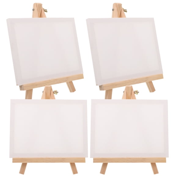 HOMEMAXS 4 Sets Mini Canvas Small Canvases Paint Table Top Easels for Painting Child