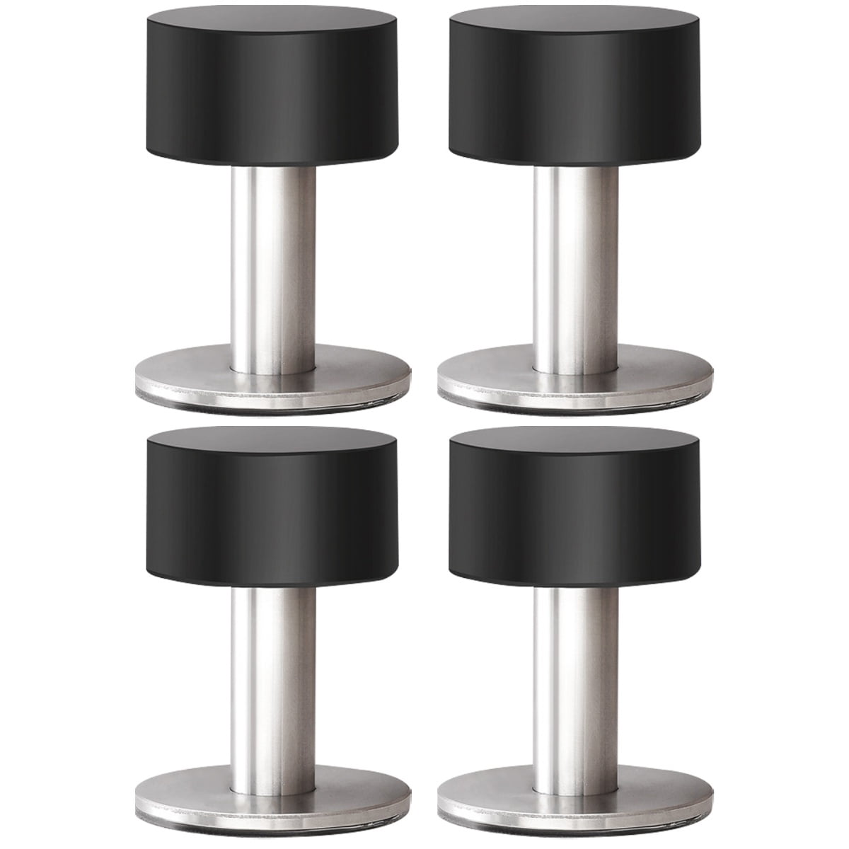 6-Pack Stainless Steel Concave Door Stopper Wall Protectors With Rubber Bumpers - Quiet Door Knob Stops