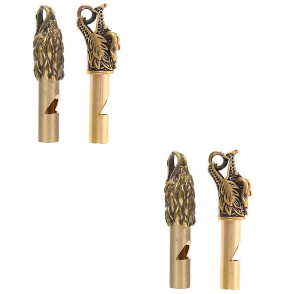 HOMEMAXS 4 pcs Camping Whistle Craft Whistle Copper Whistle Pendant Whistle Outdoor Whistle