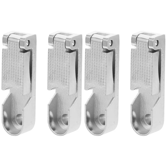 OULII Silver Flange Rod Brackets for Closet Rod Holders with Enhanced Stability 4Pcs