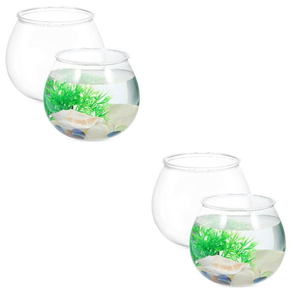 HOMEMAXS 4 pcs Fish Bowl Round Fish Tanks Clear Vase Bowls Bowls Round Propagation Stations