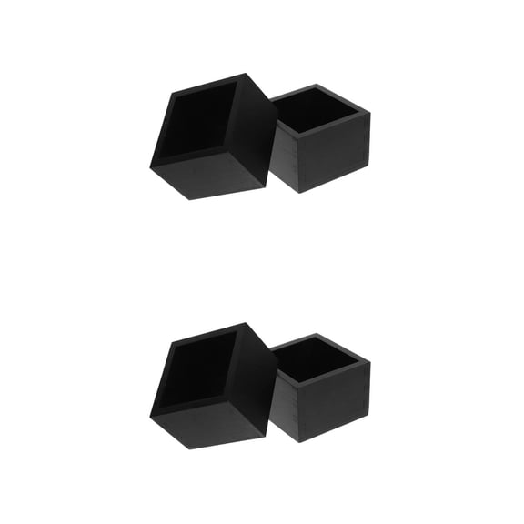 IFANLANDOR 4 Pcs Wooden Sake Cup Holding Black Box Christmas Tsgiving 3.33.34.3in