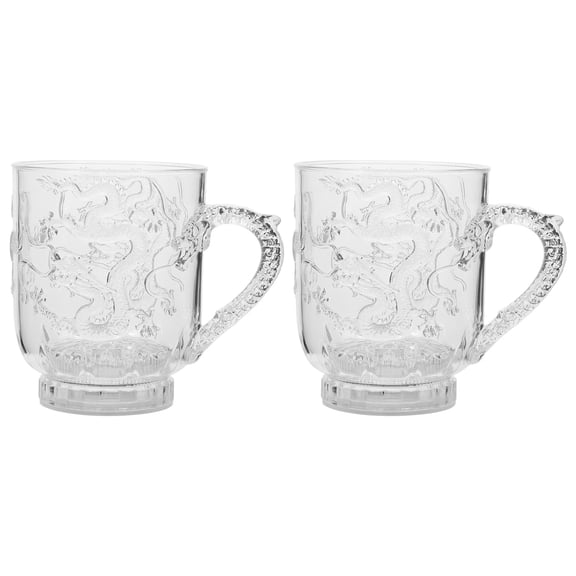 HOMEMAXS 4 pcs LED Flashing Colorful Induction Cup Mug Color Changing Drinking Cup for Water Milk Tea Coffee Drinks (Dragon Pattern) (285ML)