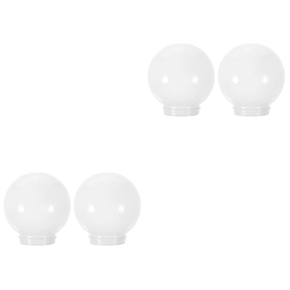 HOMEMAXS 4 pcs  Lamp Post Globe Shade Replacement Polished Acrylic Ball Lampshade Rounded Lamp Post Cover
