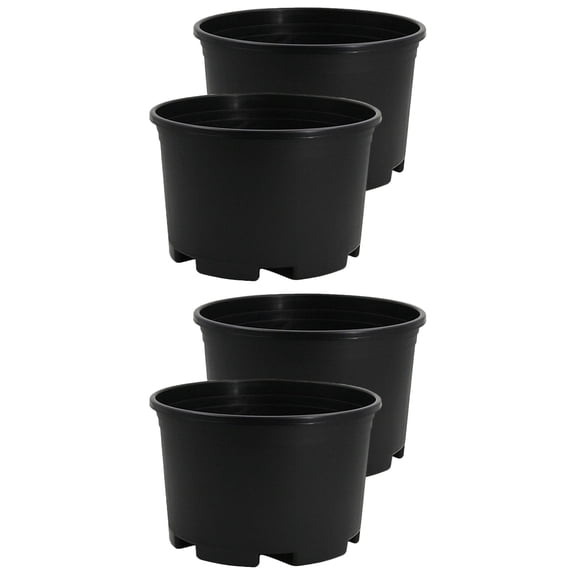 HOMEMAXS 4-Pack Plastic Flower Pots Large Size Portable for Indoor Outdoor Plants and Garden Use