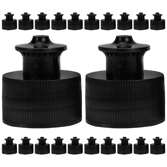 40 PCS Reusable Milk Bottle Drinking Caps Black