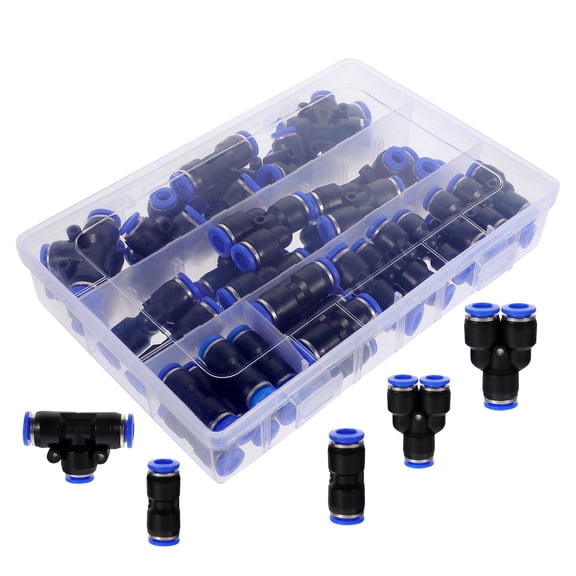42pcs Quick Connect Fittings Pneumatic Push To Connect Fittings Air Hose Fittings