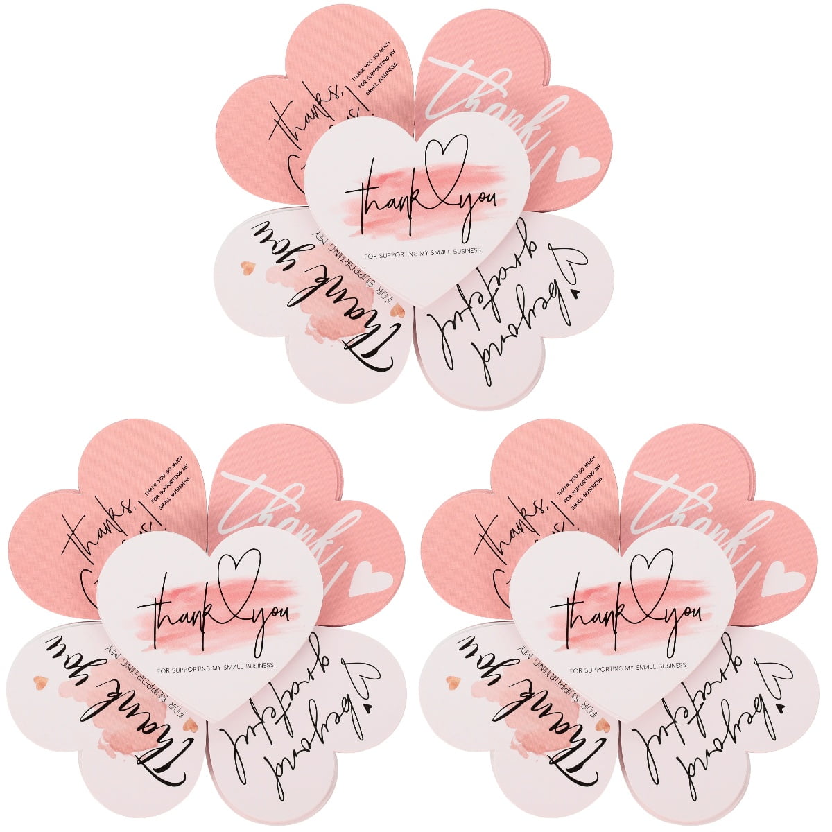 HOMEMAXS 450 pcs  Heart Shaped Gift Thank You Cards Small Business Packaging Thank You Cards