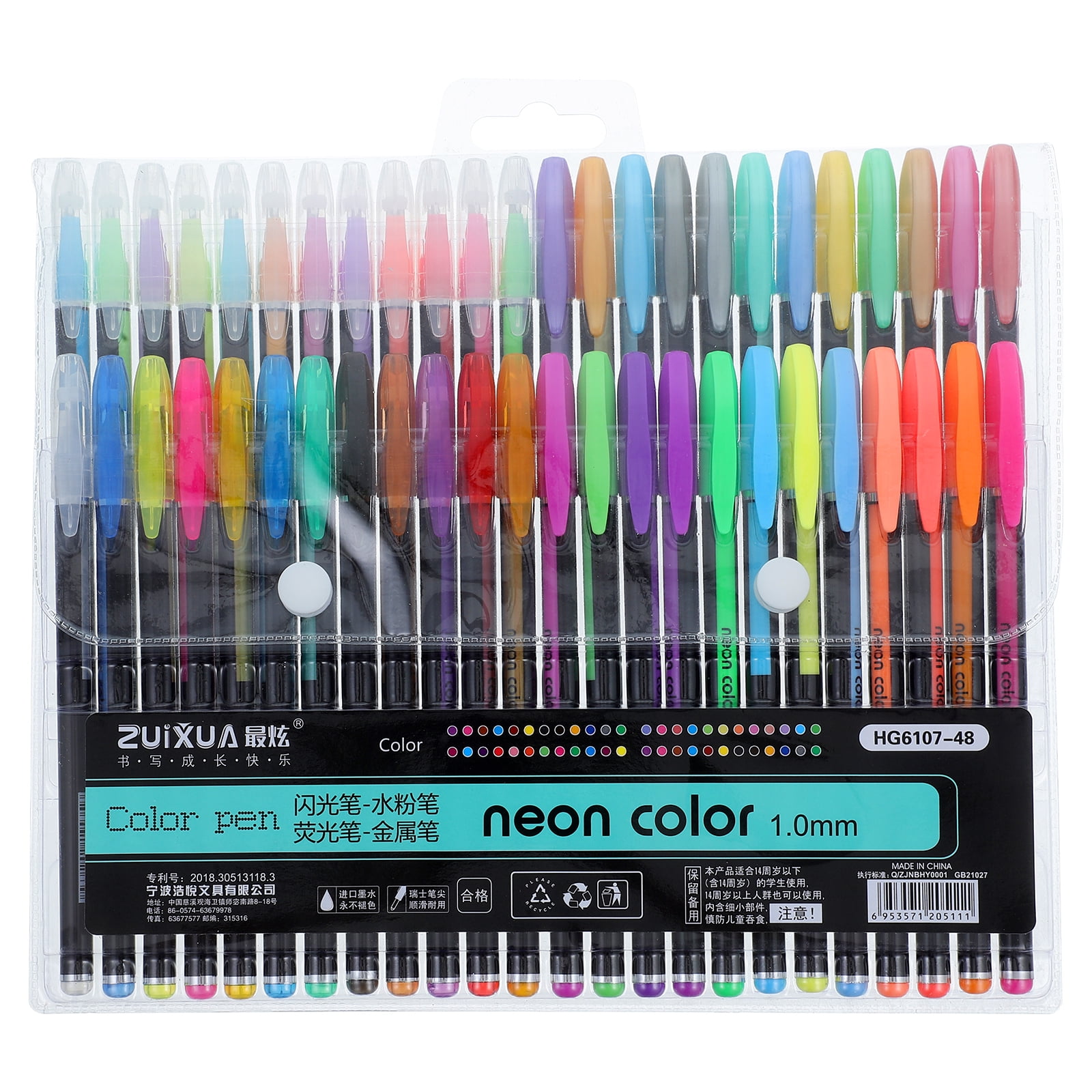 48 Assorted Color Gel Pens for Painting with Vibrant Plastic Markers Ideal for Art and Coloring