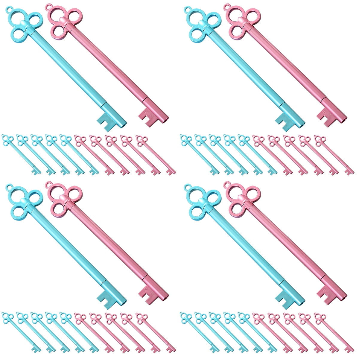 HOMEMAXS 48 Pcs  Portable Writing Pens Signature Pens for Office Creative Key Shaped Plastic Pens Home Office Pens