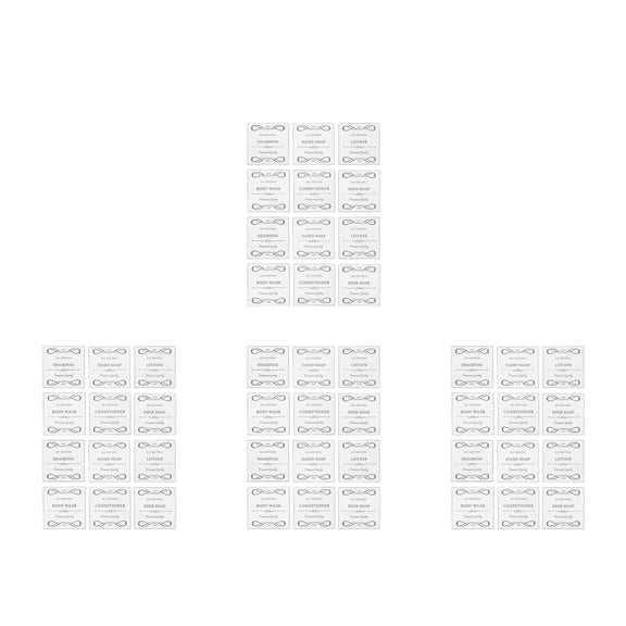 HOMEMAXS 48 Pcs Self-Adhesive Soap Dispenser Labels Stylish Functional Waterproof Stickers Hand Soap Lotion and Shower Bottles for Bathroom Spaces