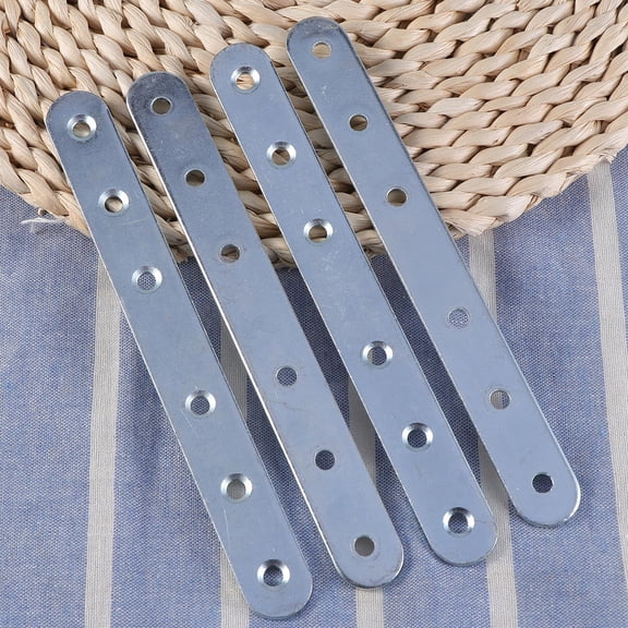 HOMEMAXS 4-Pack Steel Straight Braces Metal Support Brackets Heavy Duty Reinforced Frame