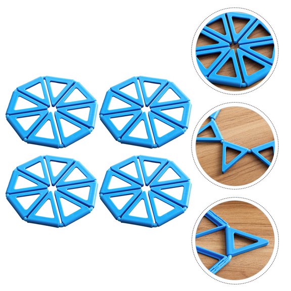 4Pcs Creative PP Coaster Heat Insulation Cup Mat Foldable Coasters for Kitchen