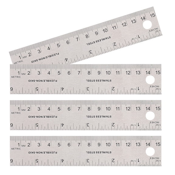 HOMEMAXS 4Pcs Measuring Ruler with Cork Backing for Office 5.9x1.4in