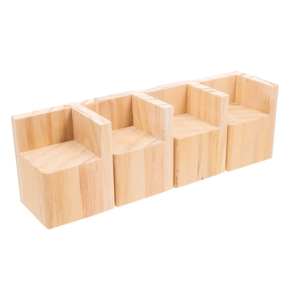 WEUVEB Furniture Leg Risers Khaki 4Pcs 8.1X6.3X6.3Cm Wood