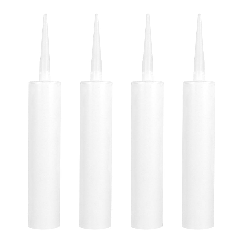 5-Pack Refillable Empty Silicone Sealant Tubes With Plungers – Trimmable Tips For Caulking & Grout