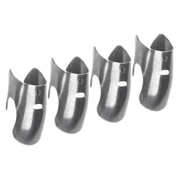 GARVALON Finger Protectors Silver Stainless Steel 4pcs Simple Design