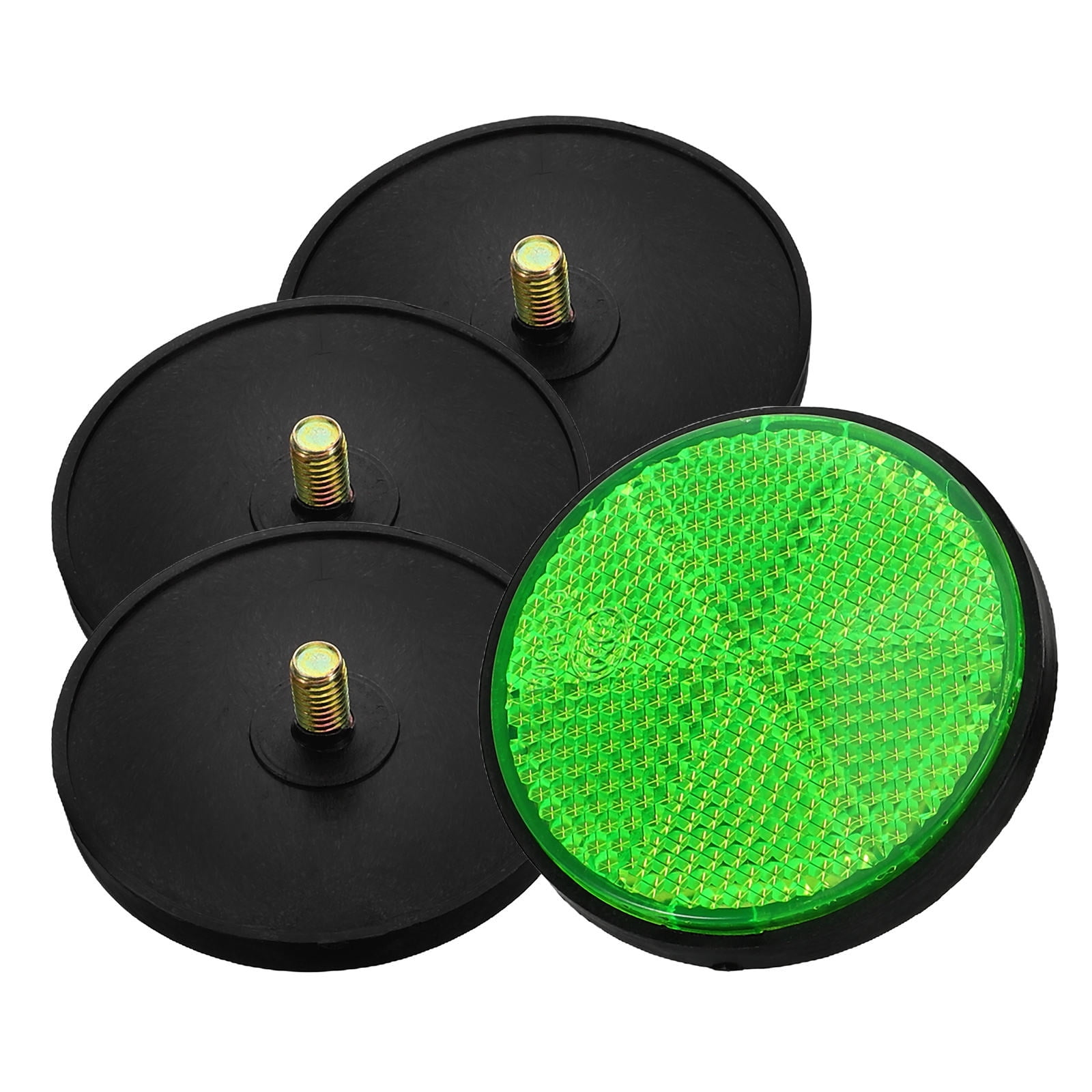 HOMEMAXS 4pcs Green Safety Reflectors Green Plastic Universal Screw Mount Reflective Warning Reflector Seatpost Reflector for Motorcycle Bike