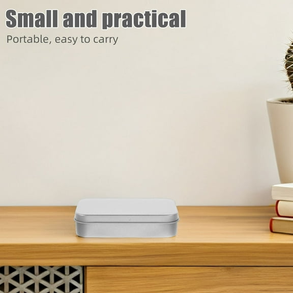 HOMEMAXS 4pcs Metal Hinged Tin Box Empty Rectangular Tinplate Candy Box Mini Portable Small Storage Container With Lid For Home Storage Travel