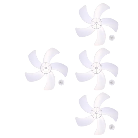 HOMEMAXS 4pcs Plastic Fan Blades 5-Leaf Plastic Round Bore Fan Blades Replacement Blades