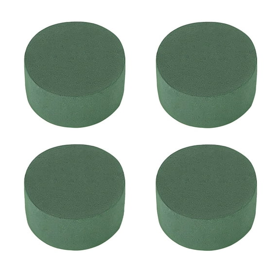4pcs Round Floral Foams Blocks Green Flower Foams Bricks Florist Blocks