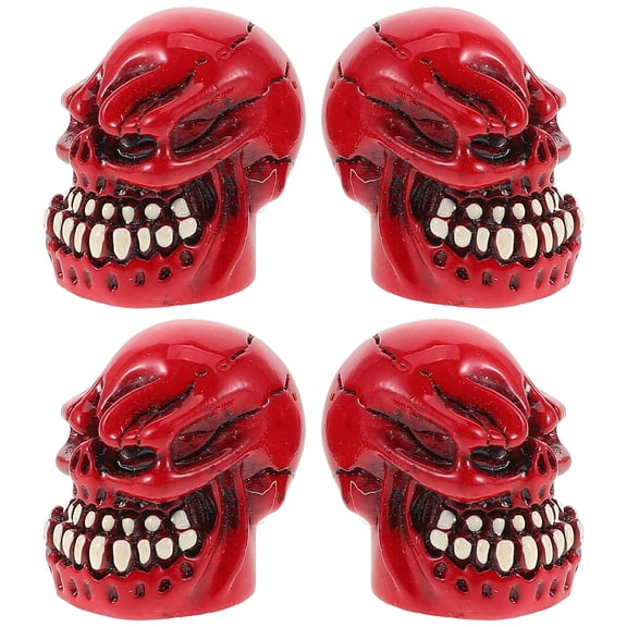 4pcs Skull Wheel Valve Stem Caps Air Valve Caps Universal Valve Stem Caps