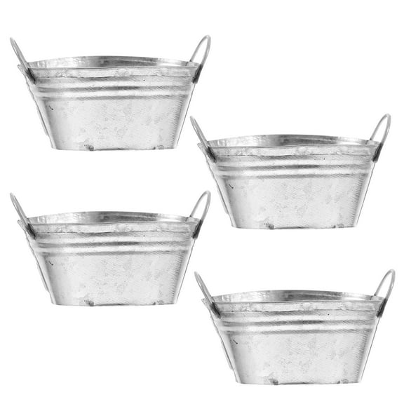 HOMEMAXS 4pcs Small Plant Bucket Metal Bucket Metal Bucket With Handle Tinplate Art Flower Bucket Floral Arrangement Vase Plant Bucket