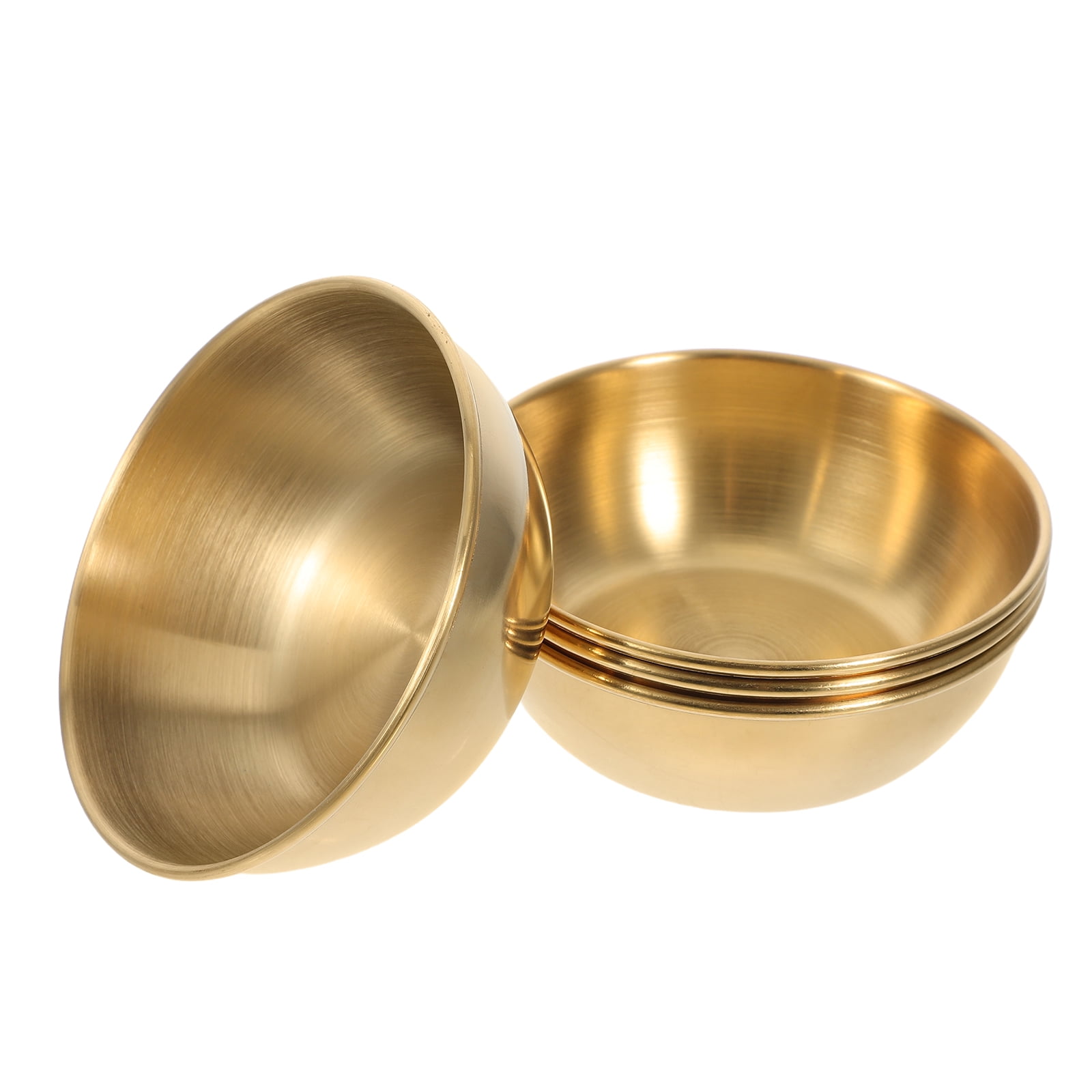SHERCHPRY 2-Pack Metal Dipping Sauce Cups - 5cm Golden Stainless Steel Condiment Bowls For Sushi & Appetizers