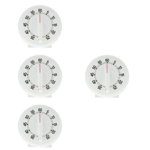 VERDANVERSE White Kitchen Timer Manual Mechanical for Cooking 4Pcs