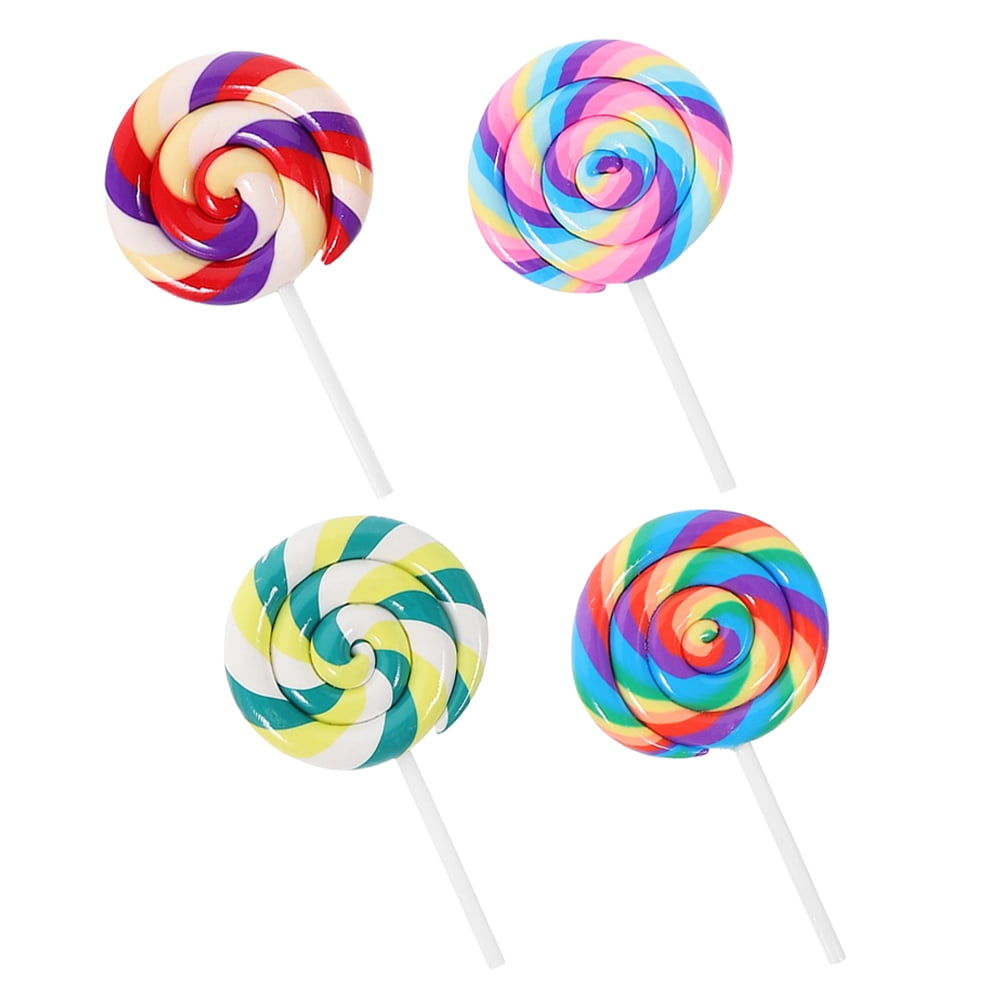 5 Pairs Colorful Star Lollipop Drop Earrings - Funny Resin Candy Simulation Dangle Earrings For Women
