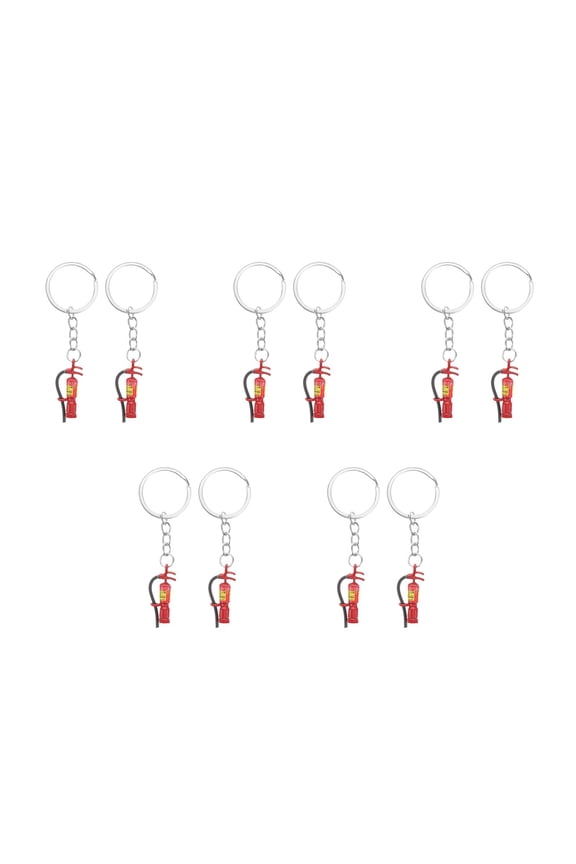5 Count Firefighter Gift Key Chain Rings Pendant Mini Man Miss