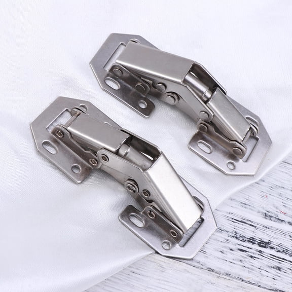 5 PCS Kitchen Cabinet Door Hinge Hinges Cabinets Heavy Duty Concealed Silver