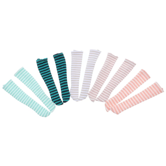 Soft Polyester Striped Doll Socks for 1/6 Scale Dolls with Assorted Colors and Comfortable Pairs