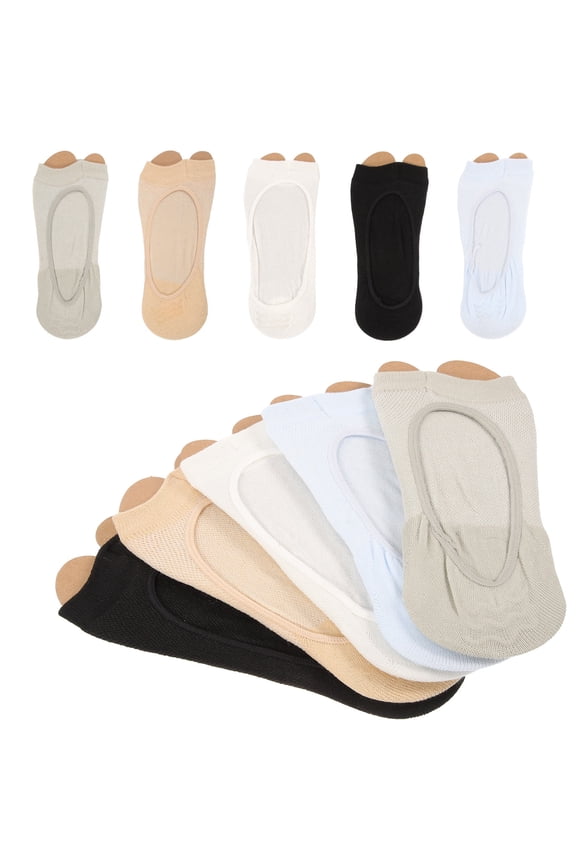 5 Pairs Toe Socks Tabi Fish Mouth Cool Two Toes Women's Miss