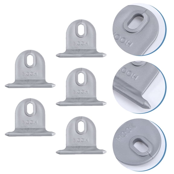 VERDANVERSE RV Awnings Hooks Hanging Hook Aluminum Alloy Silver Campers Outdoor Activities 5Pcs
