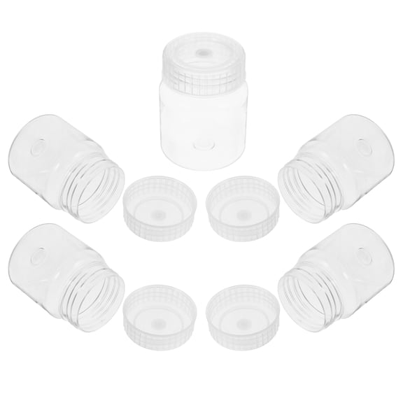 HAMPPLIES Sealed Liquid Container Wide Mouth Bottle Transparent Plastic 5Pack For Chemical Storage