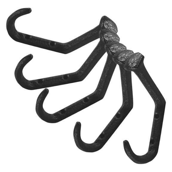 HOMEMAXS 5 Pcs Coat Hanger Hooks Retro Hook 11.00X5.80X2.00CM Black