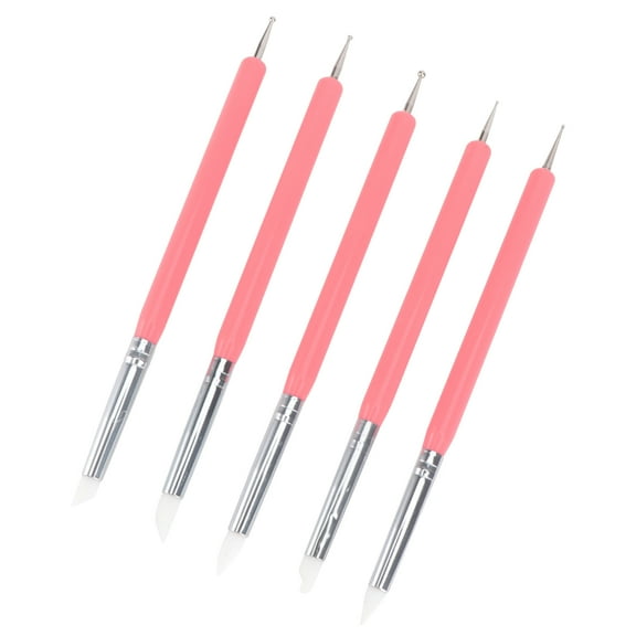 5 Pcs Color Shaping Pen Double-ended Clay Tools Pottery Polymer Stylus Pink
