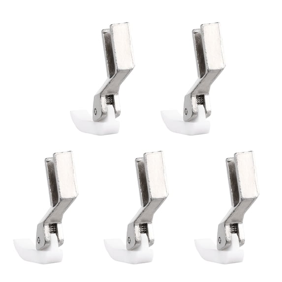 Sewing Machine Presser Feet for Lightweight Fabric Silver Color 5 Pieces