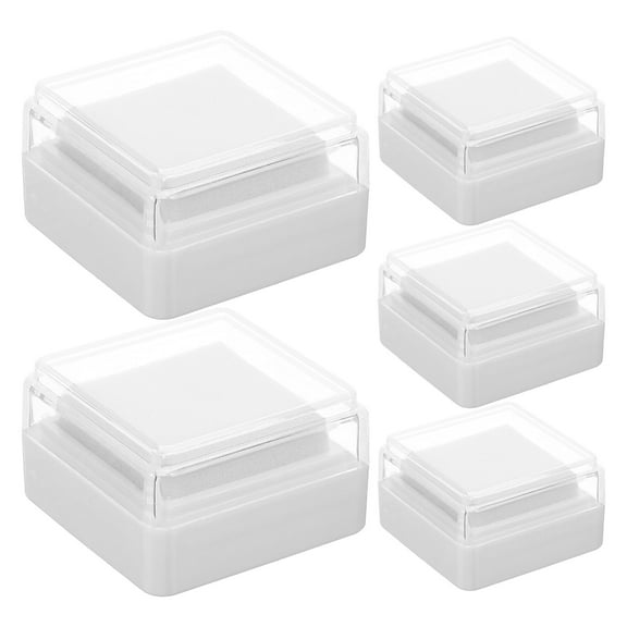 HOMEMAXS 5 Pcs Office Stamp Ink Pad Fingerprint Inkless Kit Note Pads White