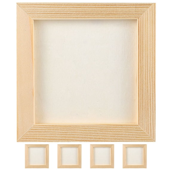 OULII Khaki Wood Blank Picture Frames, Lightweight and Portable, 5Pcs