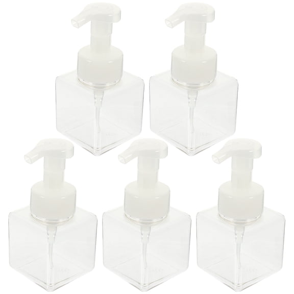 HOMEMAXS 5 Pcs Press Pump Bottle Barrel Round Dot Label Travel Transparent