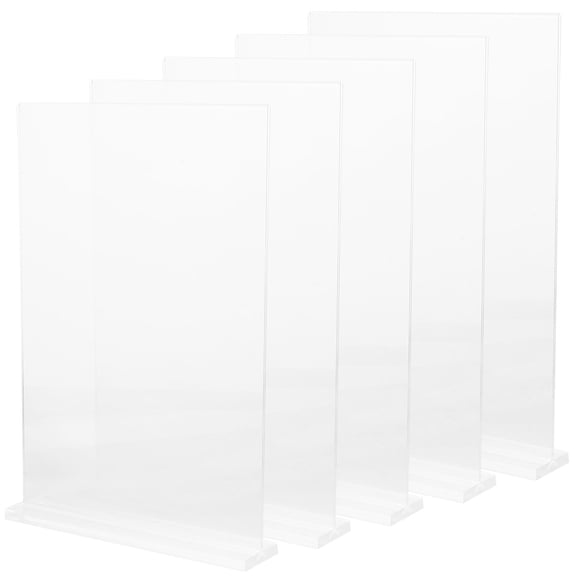 HOMEMAXS 5 Pcs Release Transparent Menu Holder Clear Design Office