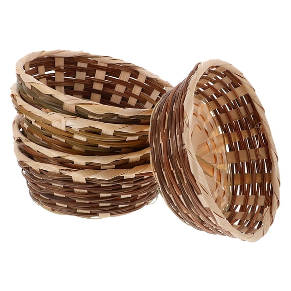 5Pcs Hand Woven Fruit Basket for Storage Use with Metallic Line Multi Color